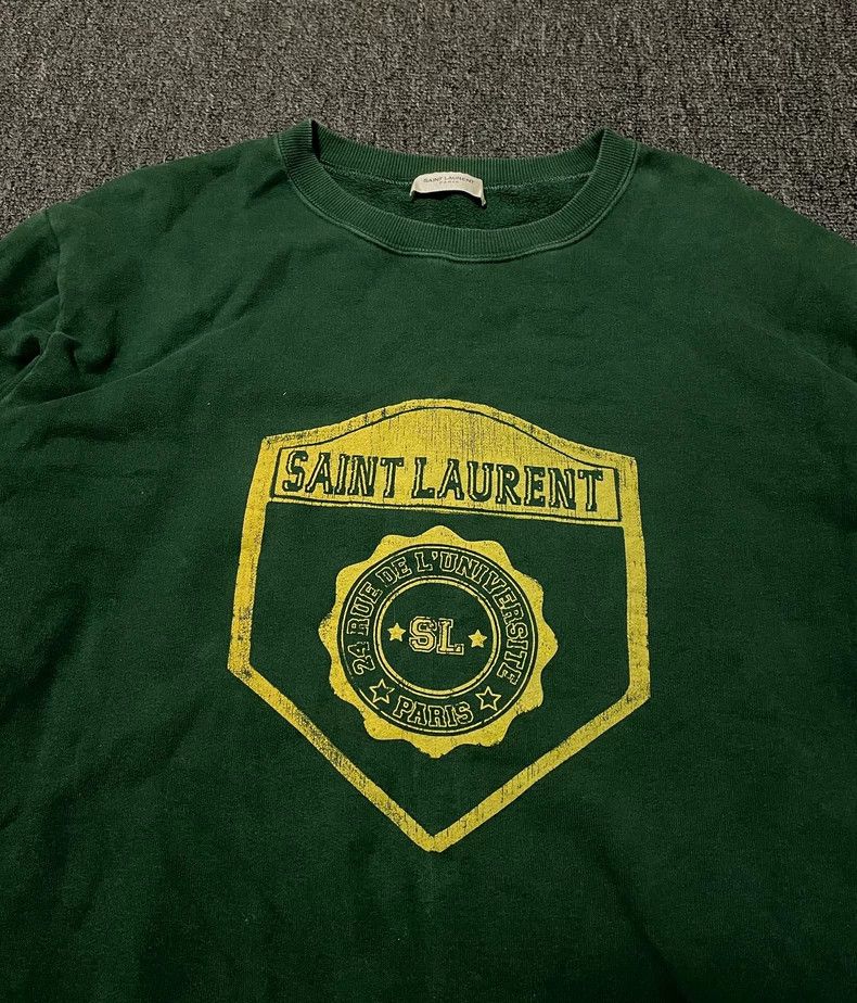 Saint Laurent Paris Saint Laurent Men's Green Sweatshirt-yf Size US M / EU 48-50 / 2 - 2 Thumbnail