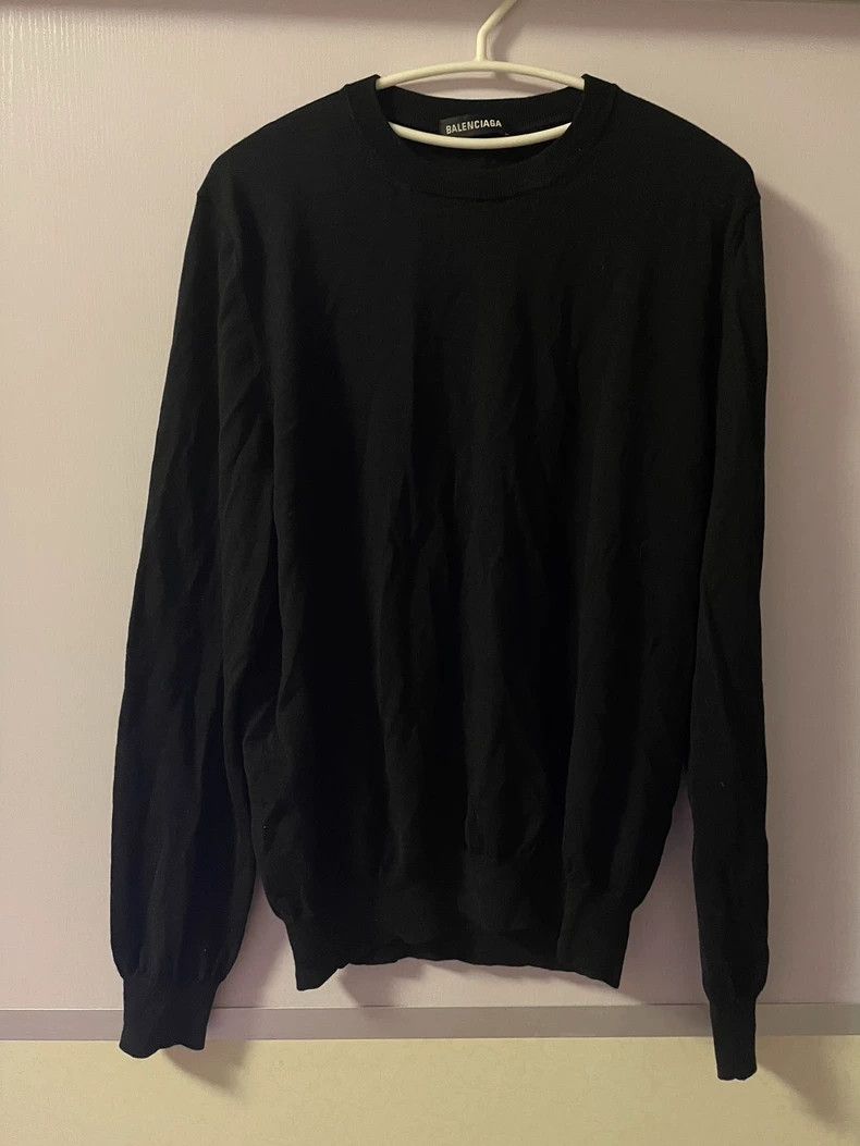 Balenciaga Balenciaga Black Wool Sweater Unisex-yf Size US M / EU 48-50 / 2 - 2 Thumbnail