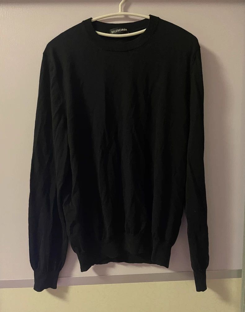 Balenciaga Balenciaga Black Wool Sweater Unisex-yf Size US M / EU 48-50 / 2 - 3 Thumbnail