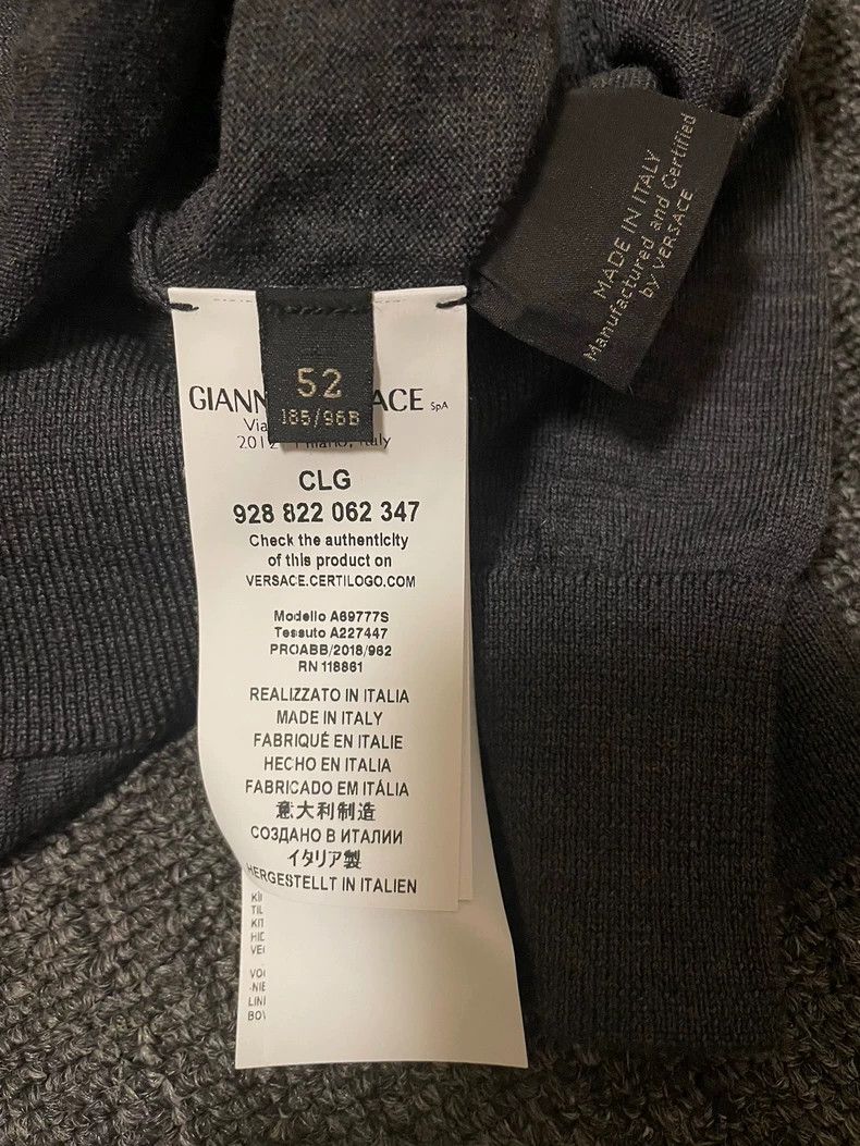 Versace Versace Grey Wool Sweater Pullover-yf Size US L / EU 52-54 / 3 - 5 Thumbnail