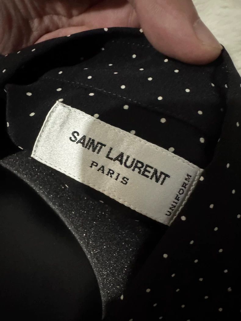 Saint Laurent Paris Saint Laurent Men's Polka Dot Silk Shirt - dmc Size US M / EU 48-50 / 2 - 3 Thumbnail