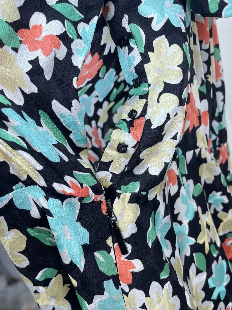 Yves Saint Laurent YSL Saint Laurent Floral Asymmetrical Dress - dmc Size US 38 / EU 54 - 5 Thumbnail
