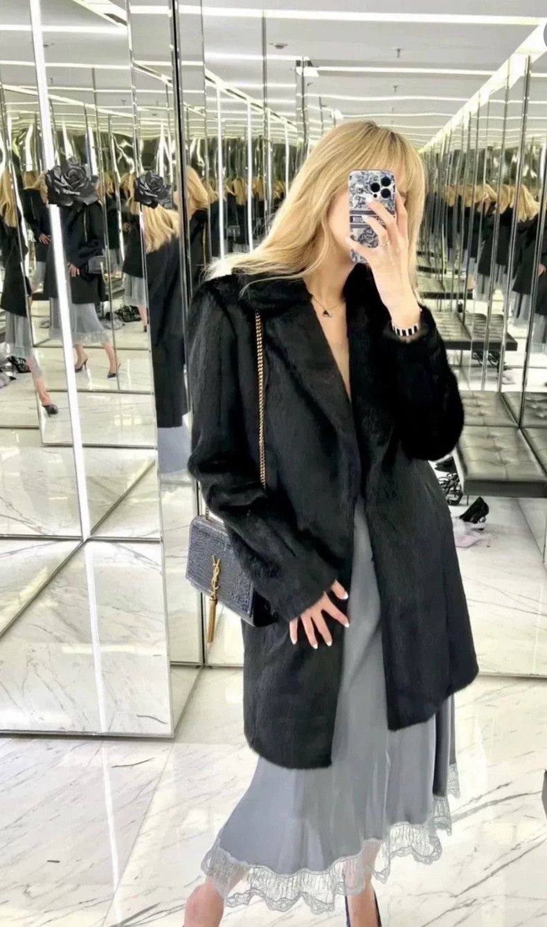Saint Laurent Paris SAINT LAURENT Black Faux Fur Coat - dmc Size US M / EU 48-50 / 2 - 9 Thumbnail