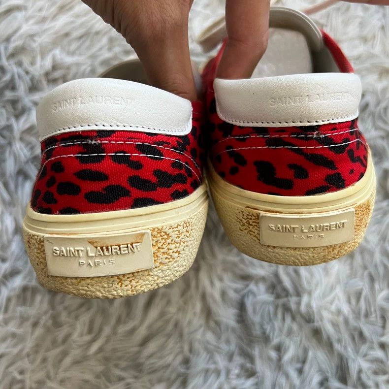 Saint Laurent Paris Saint Laurent Red Leopard Low-Top Sneakers - dmc Size US 8.5 / EU 41-42 - 6 Thumbnail
