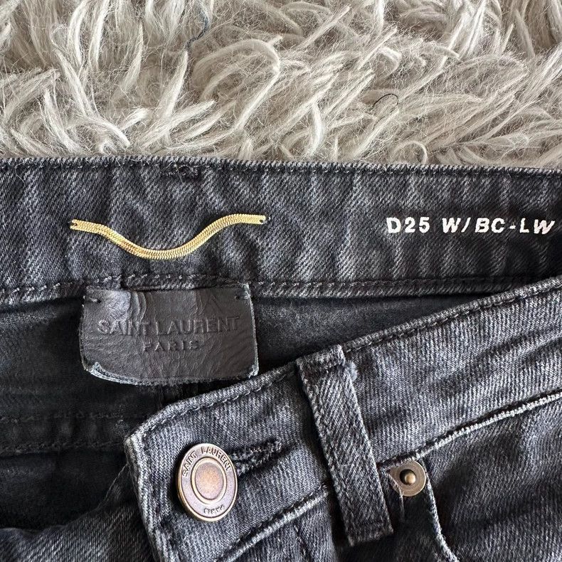 Saint Laurent Paris Saint Laurent D25 Washed Gray Flared Jeans - dmc Size US 26 / EU 42 - 4 Thumbnail