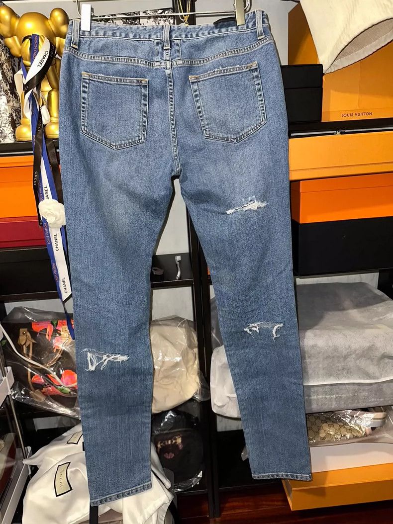 Saint Laurent Paris Saint Laurent Distressed Blue Denim Jeans - dmc Size US 31 - 3 Thumbnail