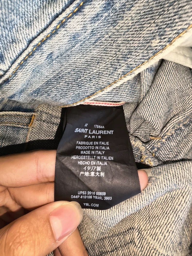 Saint Laurent Paris Saint Laurent Washed Blue Slim Jeans - dmc Size US 32 / EU 48 - 2 Thumbnail