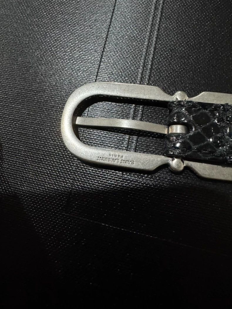 Saint Laurent Paris Saint Laurent YSL Black Silver Snake Belt - dmc Size ONE SIZE - 8 Thumbnail