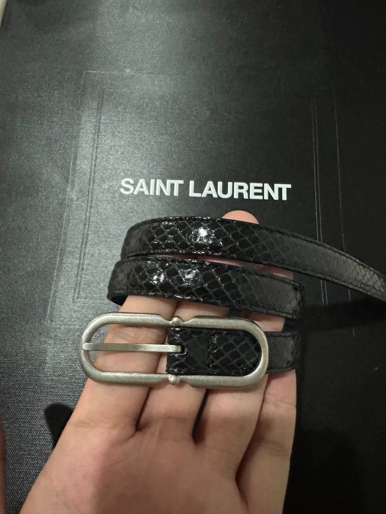Saint Laurent Paris Saint Laurent YSL Black Silver Snake Belt - dmc Size ONE SIZE - 7 Thumbnail