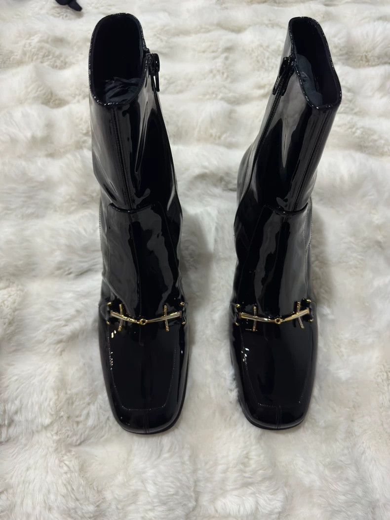 Saint Laurent Paris Saint Laurent Black Patent Leather Boots - dmc Size US 10.5 / EU 43-44 - 4 Thumbnail
