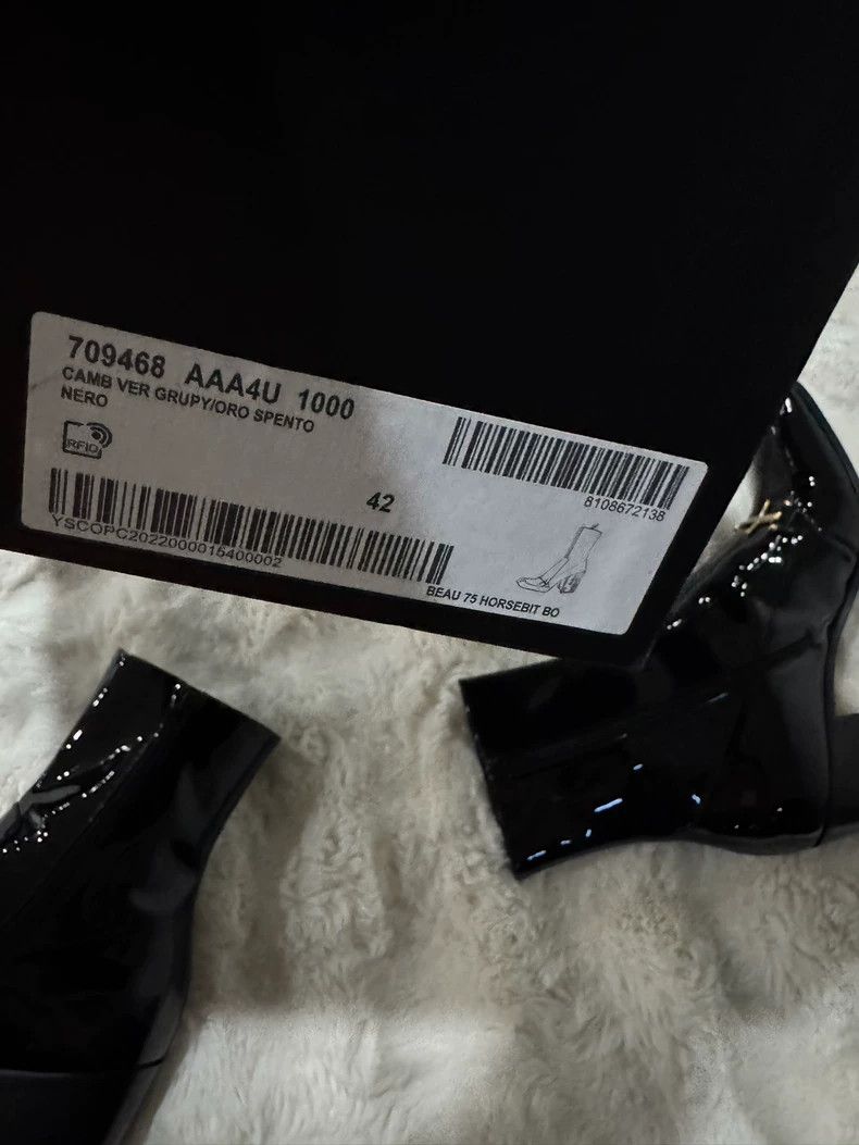Saint Laurent Paris Saint Laurent Black Patent Leather Boots - dmc Size US 10.5 / EU 43-44 - 7 Thumbnail
