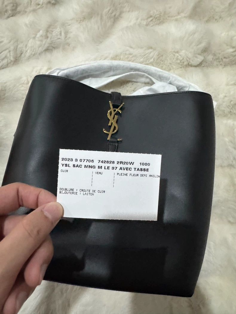 Yves Saint Laurent YSL Le37 Large Black Leather Hobo Bag - dmc Size ONE SIZE - 5 Thumbnail