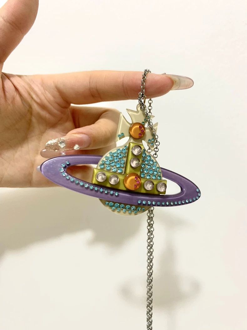 Vivienne Westwood Vivienne Westwood Blue Purple Acrylic Necklace - dmc Size ONE SIZE - 6 Thumbnail
