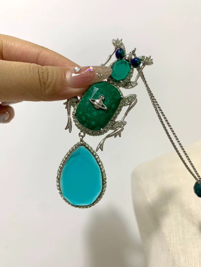 Vivienne Westwood Vivienne Westwood Green Insect Spider Necklace - dmc Size ONE SIZE - 5 Thumbnail