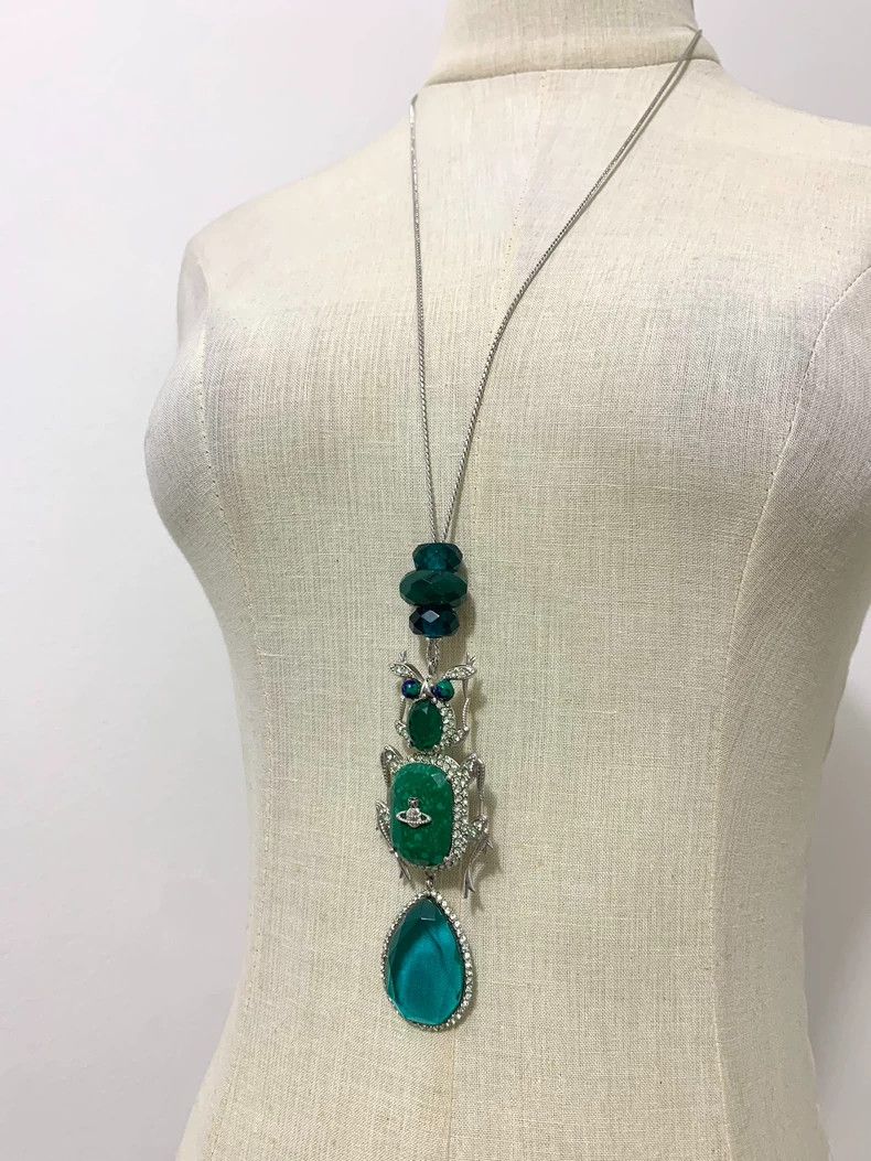 Vivienne Westwood Vivienne Westwood Green Insect Spider Necklace - dmc Size ONE SIZE - 6 Thumbnail