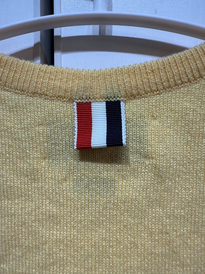 Thom Browne Thom Browne Yellow Cashmere Short Sleeve Top - dmc Size US M / EU 48-50 / 2 - 7 Thumbnail