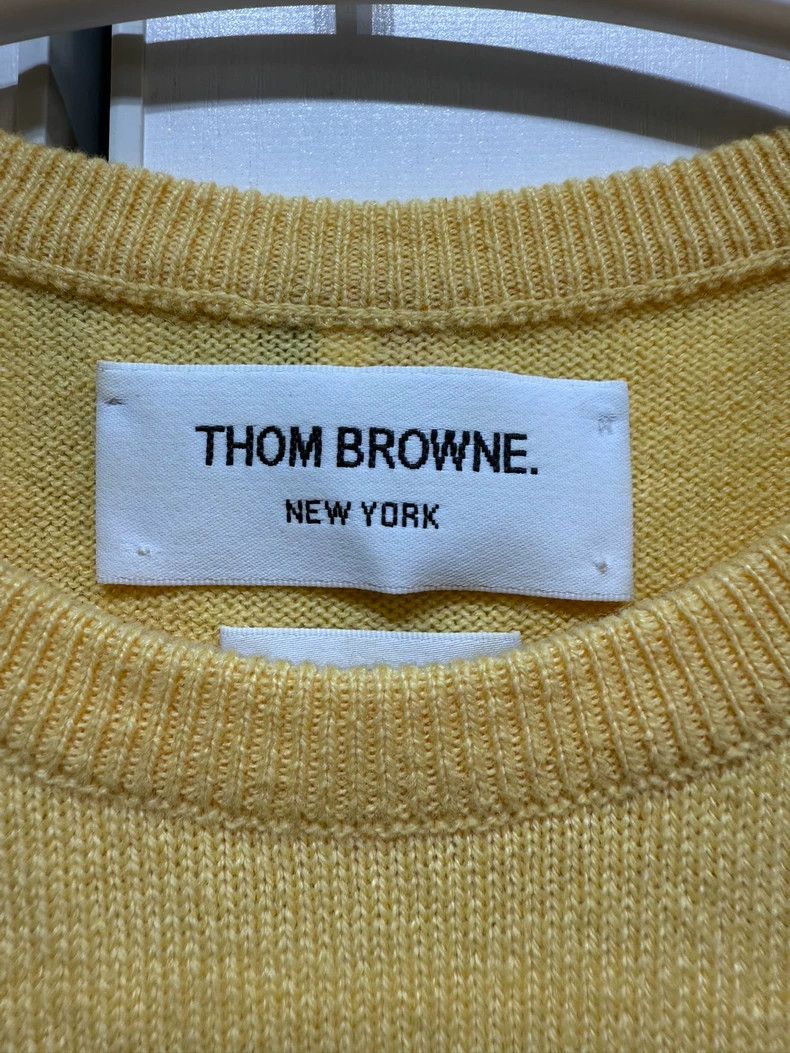 Thom Browne Thom Browne Yellow Cashmere Short Sleeve Top - dmc Size US M / EU 48-50 / 2 - 3 Thumbnail