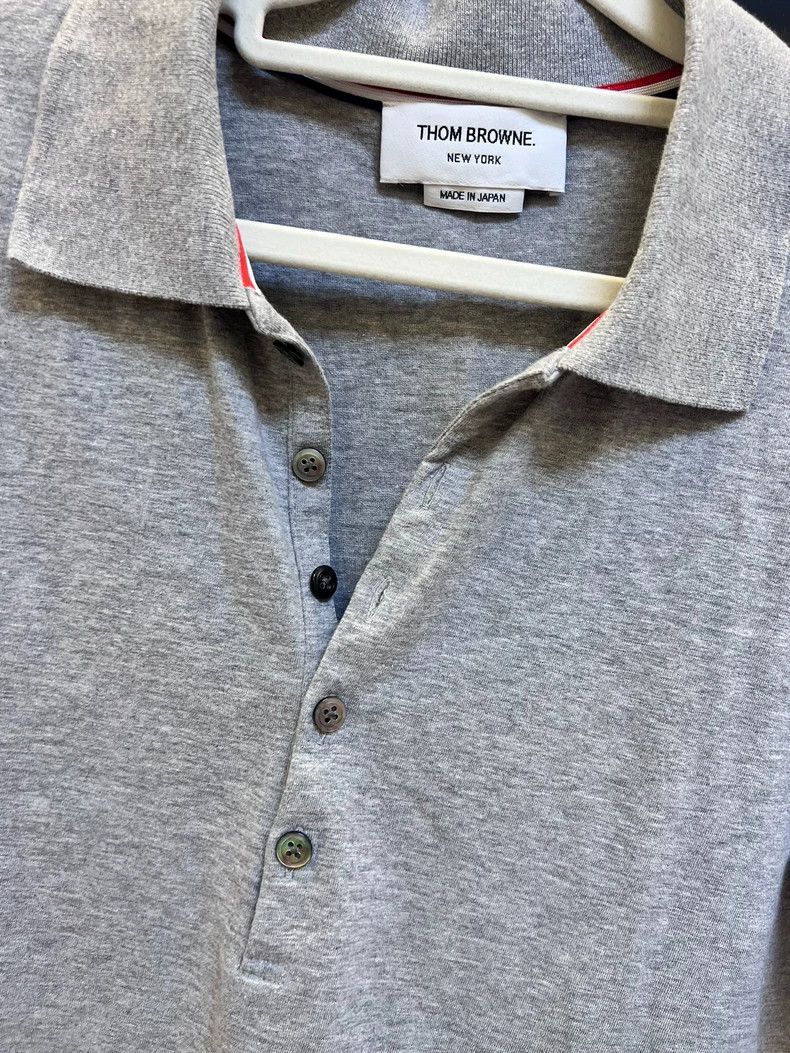 Thom Browne Thom Browne Gray Short Sleeve Polo - dmc Size US XS / EU 42 / 0 - 3 Thumbnail