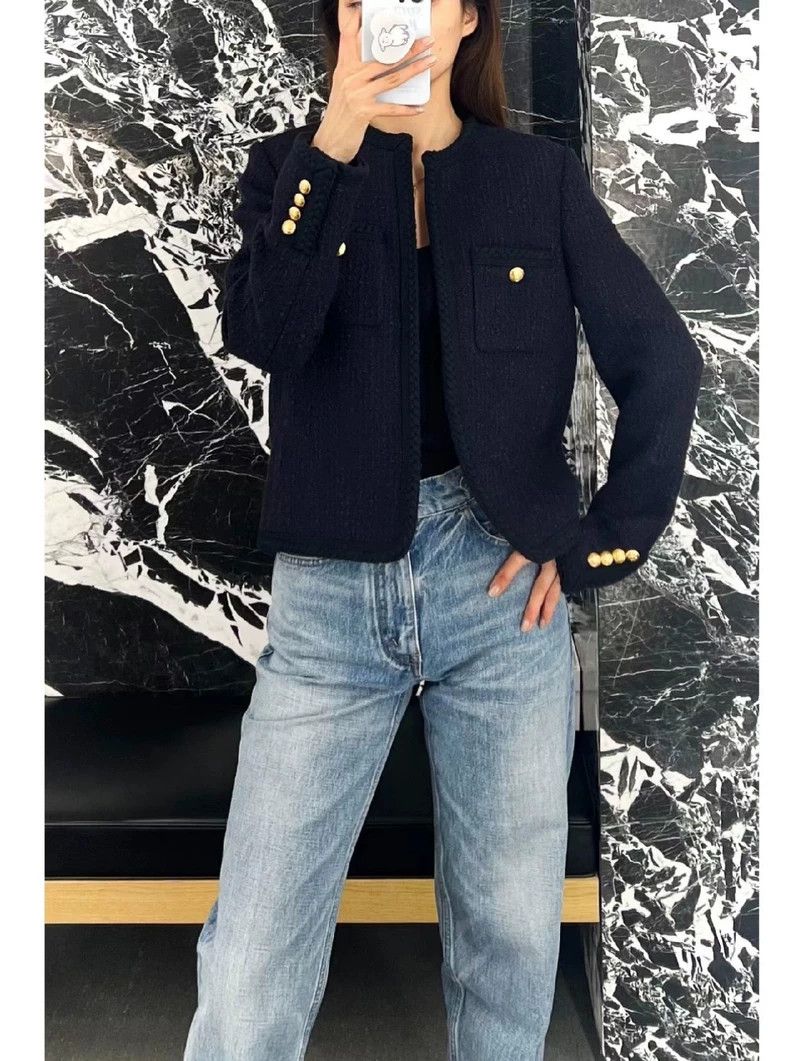 Celine Celine Women's Tweed Jacket with Gold Buttons - dmc Size US M / EU 48-50 / 2 - 3 Thumbnail