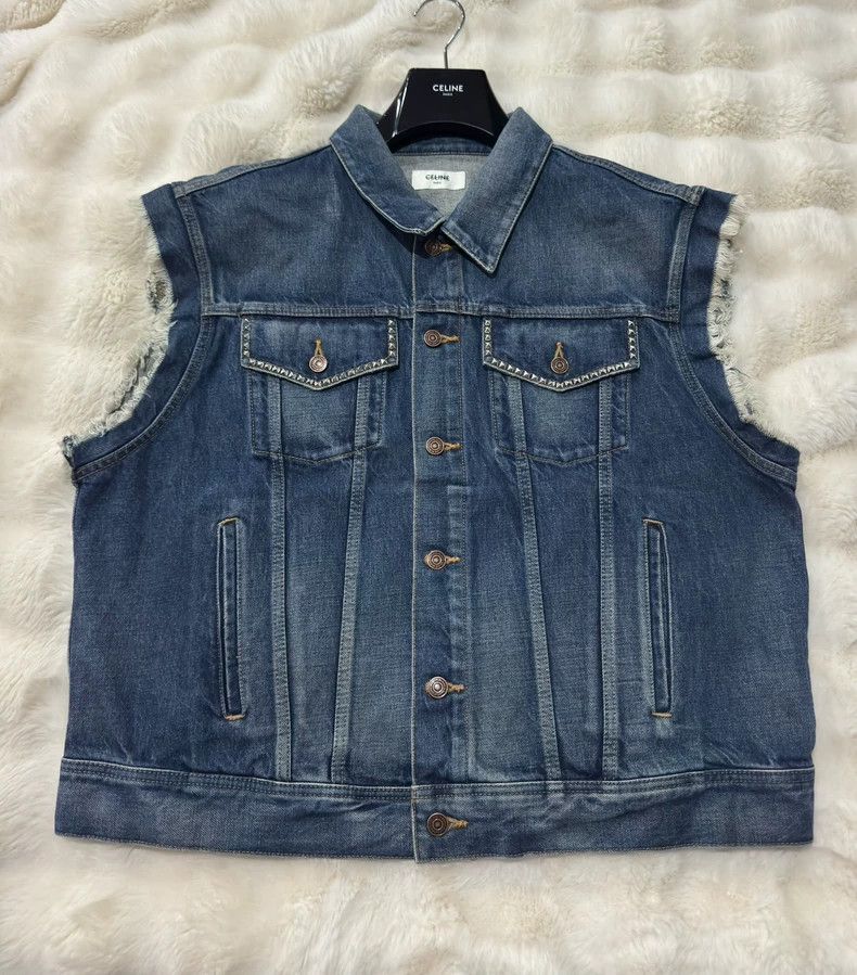 Celine Celine Studded Denim Vest Runway style - dmc Size US L / EU 52-54 / 3 - 2 Thumbnail