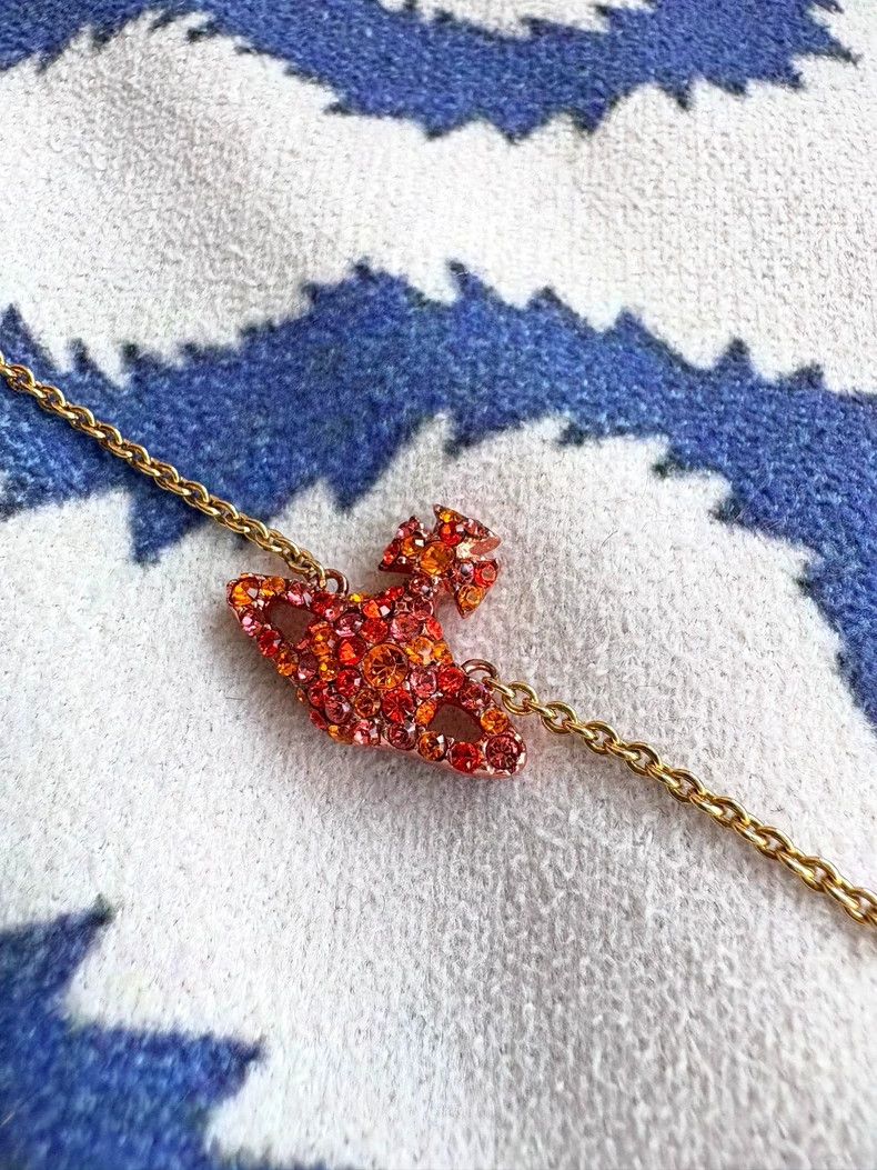 Vivienne Westwood Vivienne Westwood Orange Crystal Saturn Bracelet - dmc Size ONE SIZE - 3 Thumbnail