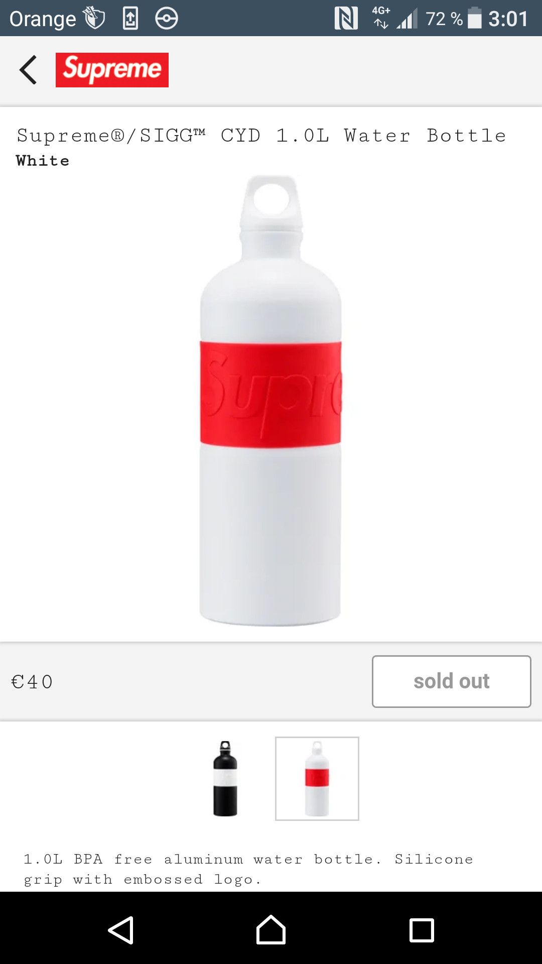 Supreme DS Supreme Sigg Water Bottle RED/White | Grailed