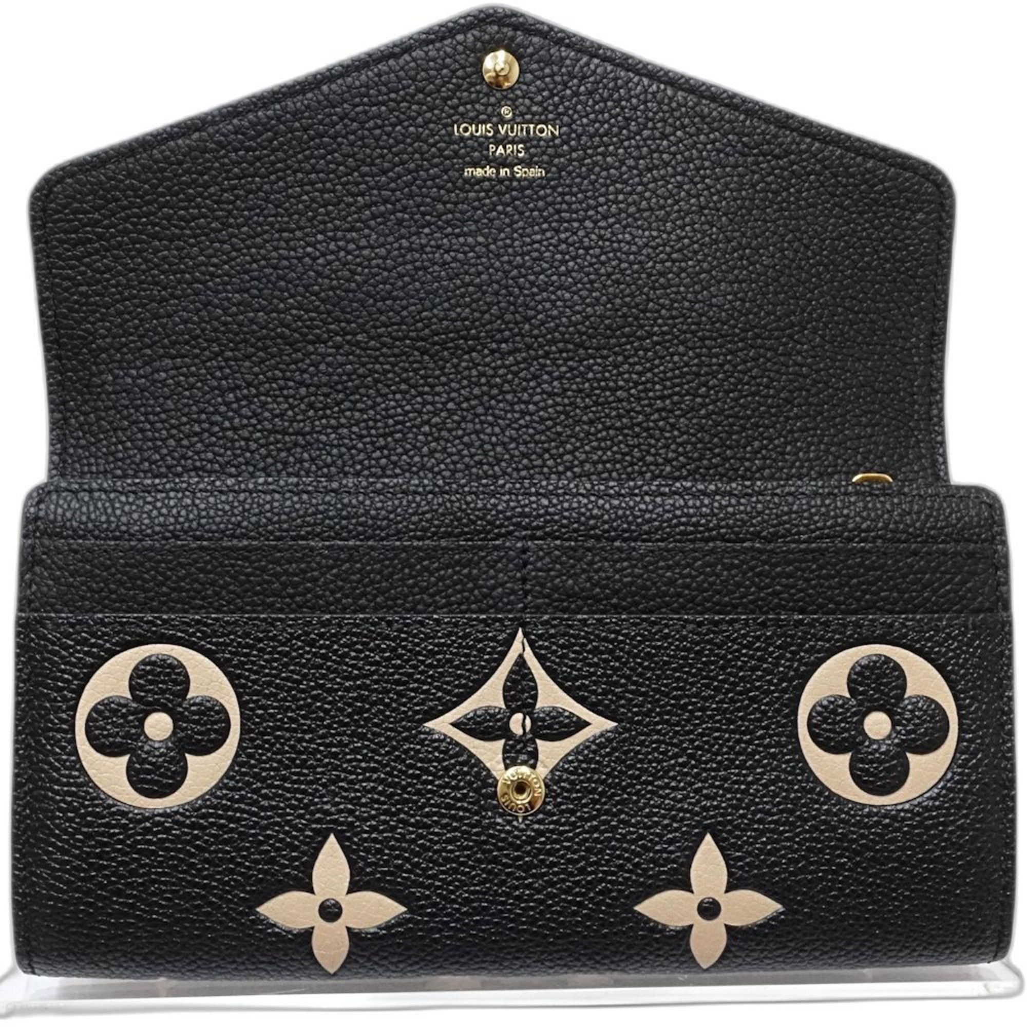 Louis Vuitton Louis Vuitton Long Wallet M80496 Portefeuille Sarah Monogram Empreinte Black Beige Women's 181642 Size ONE SIZE - 6 Thumbnail