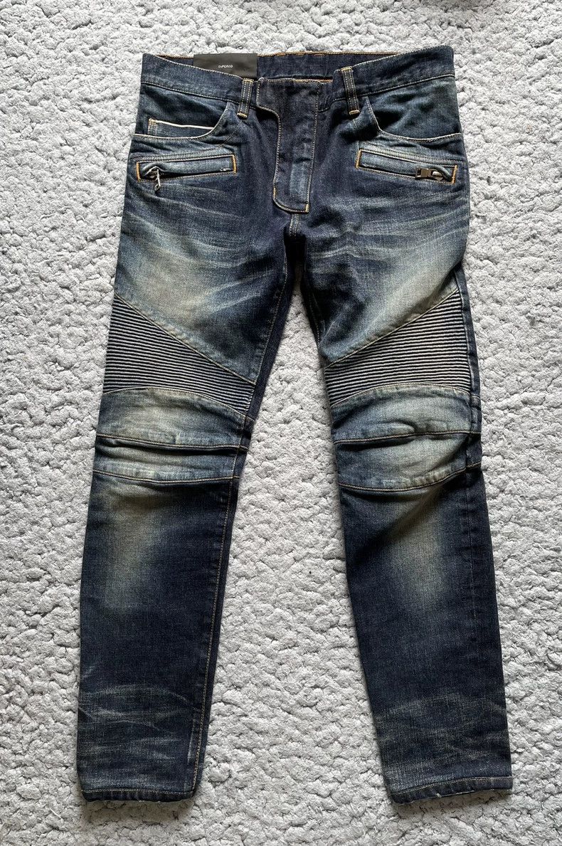 Balmain Balmain Moto Selvedge Denim Jeans-yf Size US 31 - 2 Thumbnail