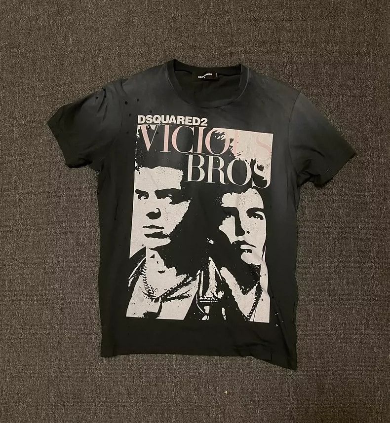 Dsquared2 Dsquared2 Vicio Bros Distressed Short Sleeve Tee-yf Size US M / EU 48-50 / 2 - 2 Thumbnail