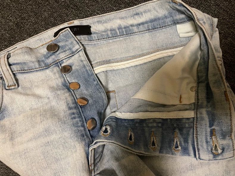Amiri Amiri Distressed High-Stretch Denim Jeans-yf Size US 31 - 6 Thumbnail