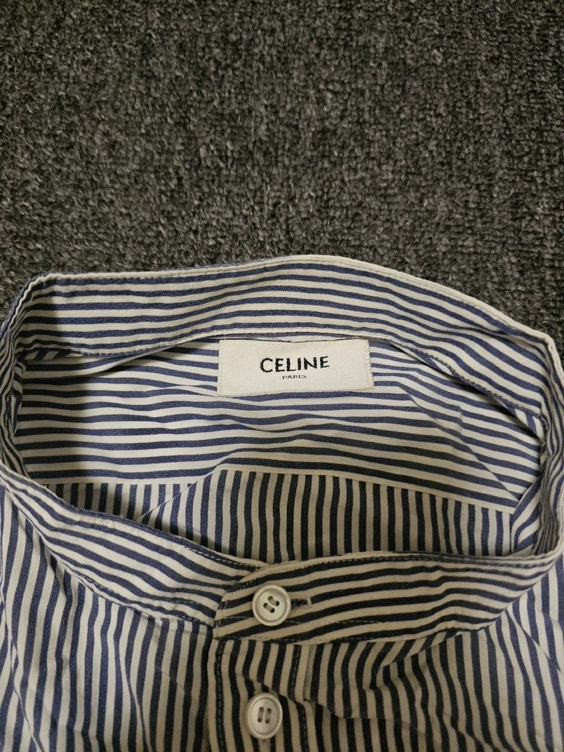 Celine Celine Striped Stand-Collar Shirt-yf Size US L / EU 52-54 / 3 - 3 Thumbnail