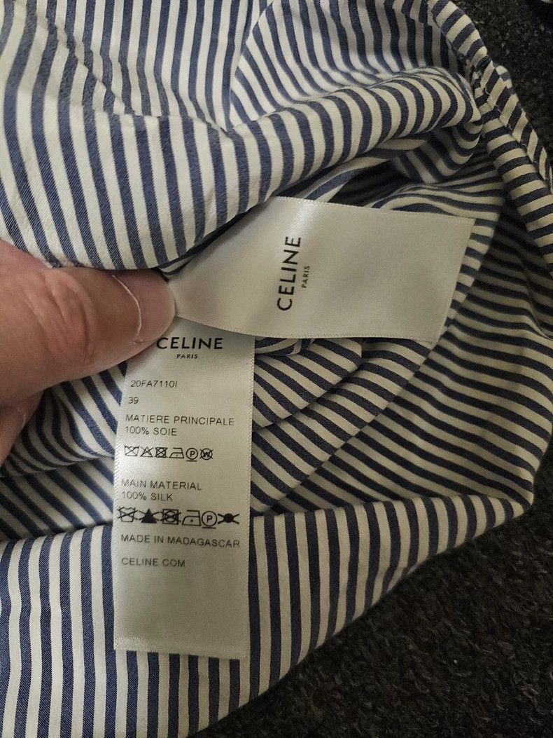 Celine Celine Striped Stand-Collar Shirt-yf Size US L / EU 52-54 / 3 - 5 Thumbnail