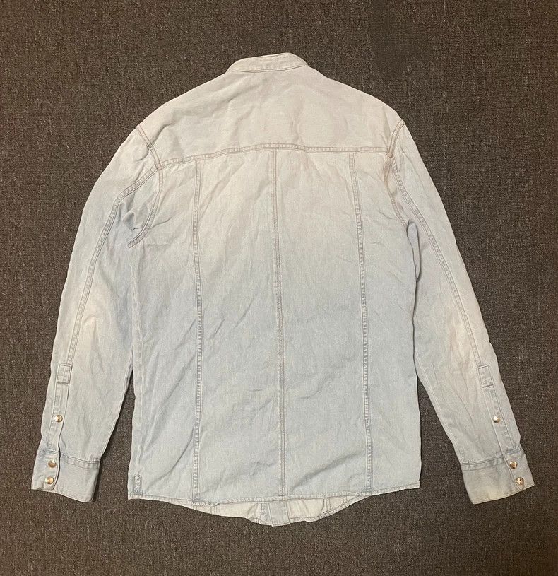 Balmain Balmain Washed Denim Long Sleeve Shirt-yf Size US M / EU 48-50 / 2 - 4 Thumbnail