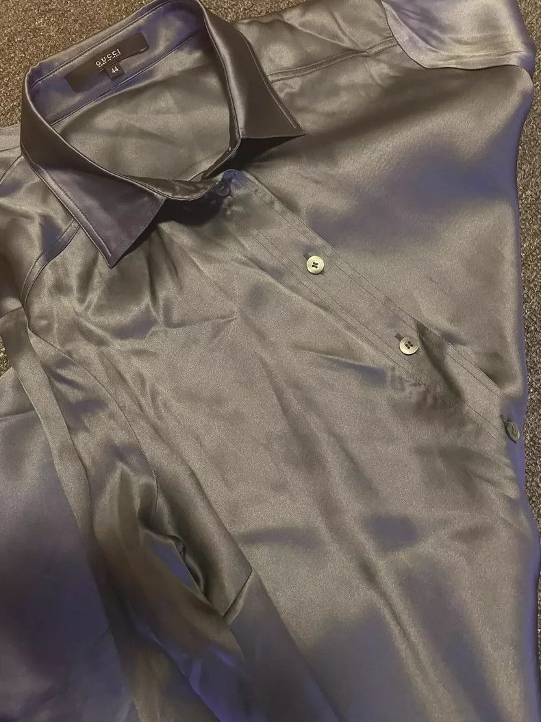Gucci Gucci Silk Long Sleeve Button Up Shirt-yf Size US M / EU 48-50 / 2 - 4 Thumbnail
