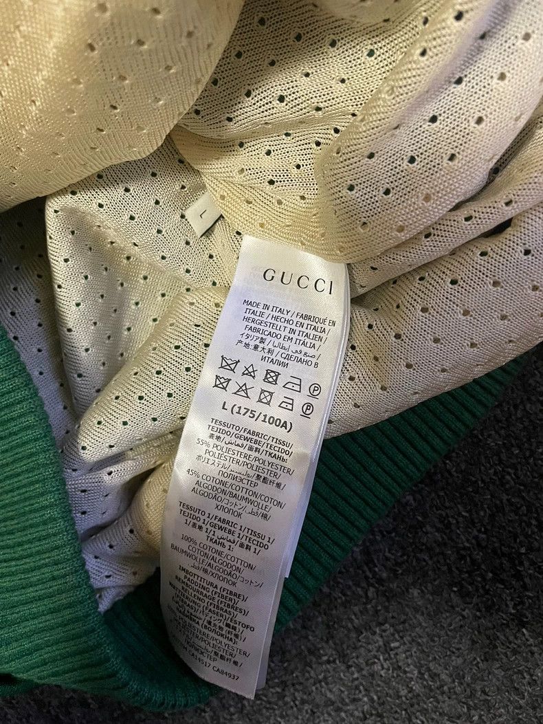 Gucci Gucci Retro Green Knit Panel Varsity Jacket-yf Size US L / EU 52-54 / 3 - 6 Thumbnail