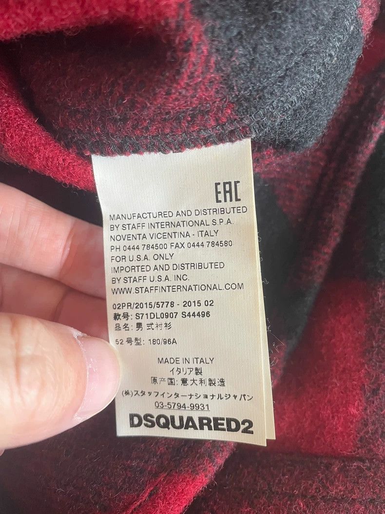 Dsquared2 Dsquared2 Red Black Plaid Wool Shirt-yf Size US L / EU 52-54 / 3 - 5 Thumbnail