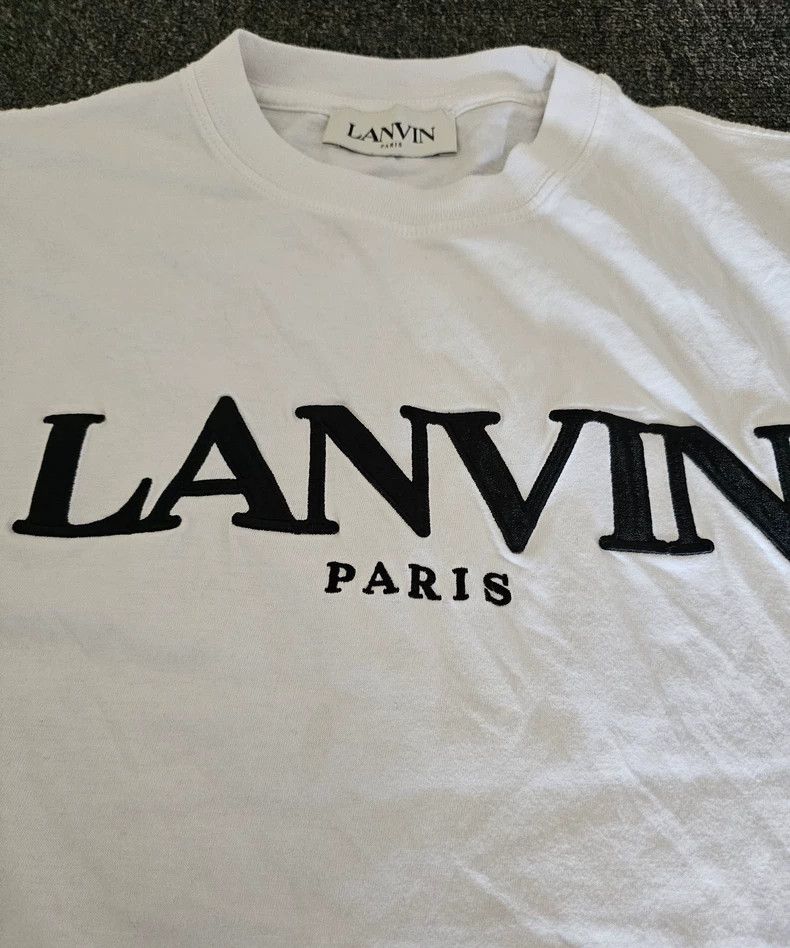 Lanvin Lanvin White Embroidered Short Sleeve T-shirt-yf Size US S / EU 44-46 / 1 - 2 Thumbnail