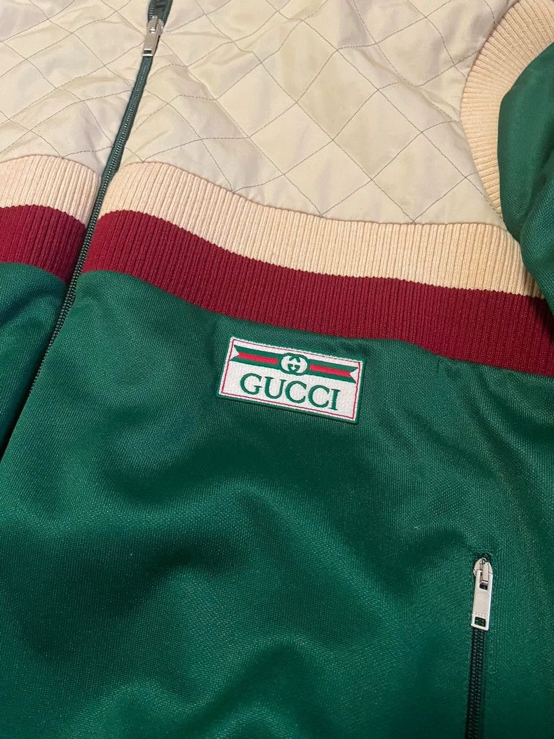 Gucci Gucci Green Quilted Track Jacket-yf Size US L / EU 52-54 / 3 - 3 Thumbnail