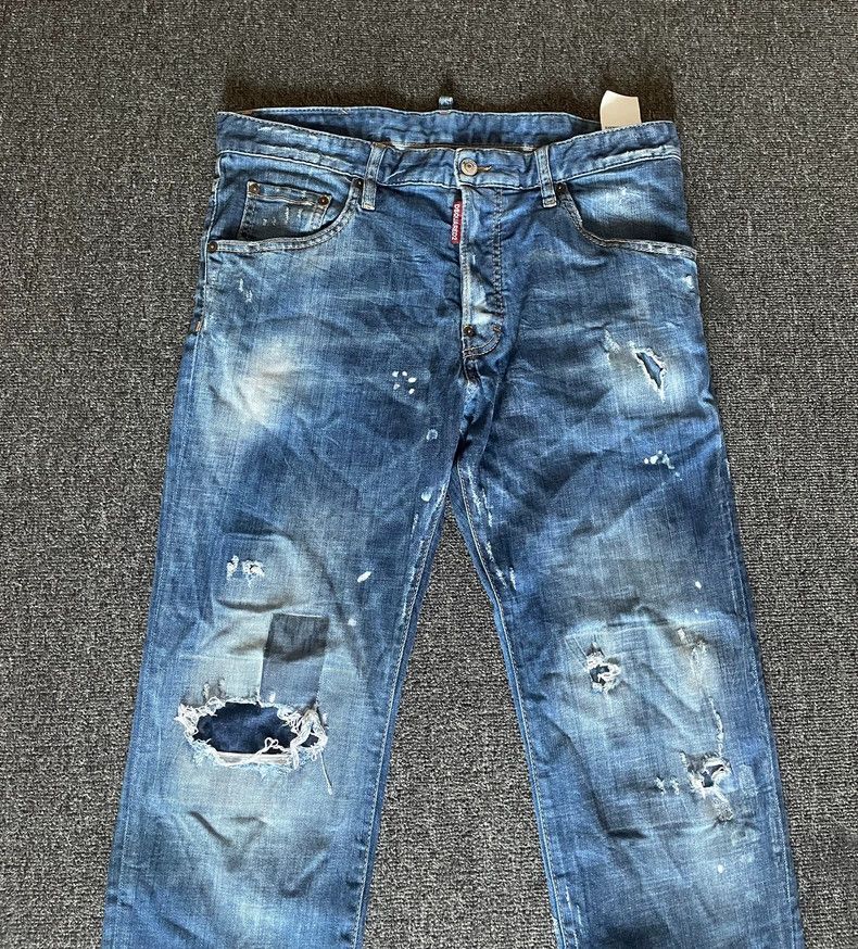 Dsquared2 Dsquared2 Blue Distressed Denim Jeans-yf Size US 36 / EU 52 - 2 Thumbnail