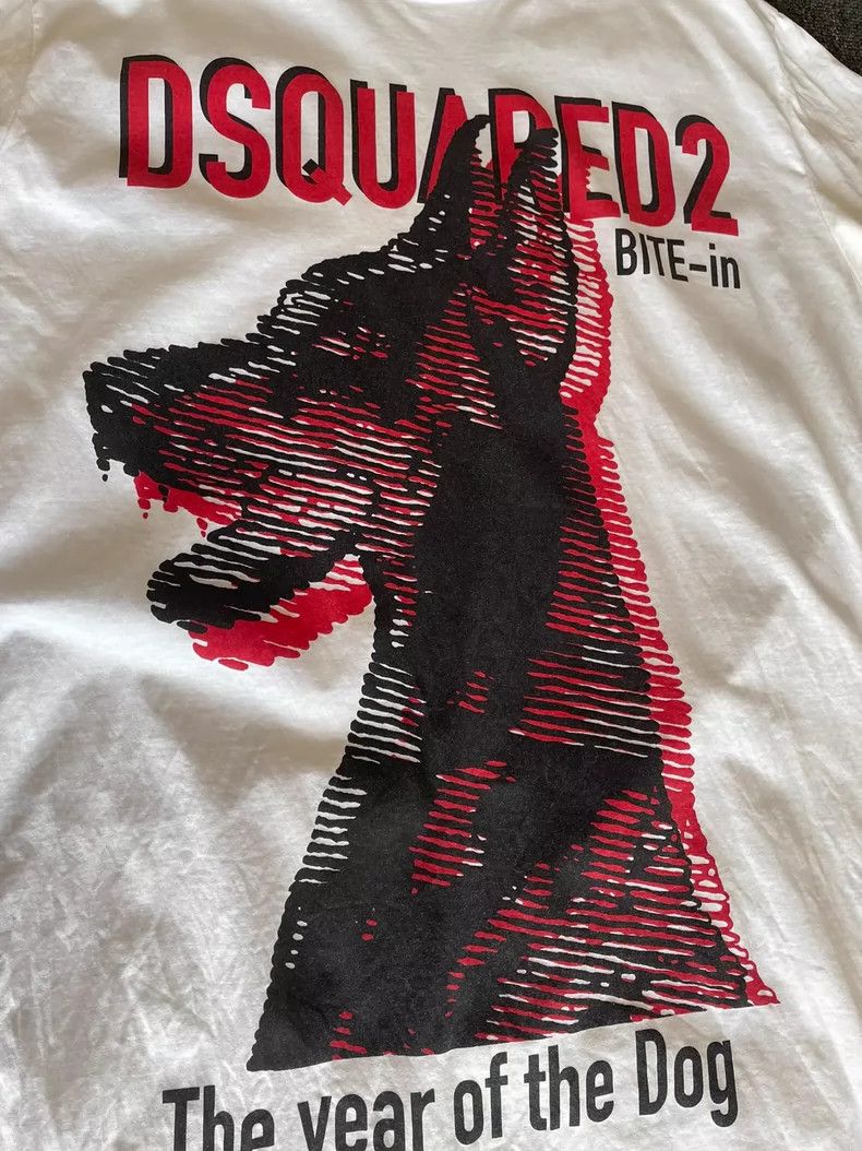Dsquared2 DSquared2 White Doberman Short Sleeve T-shirt-yf Size US L / EU 52-54 / 3 - 2 Thumbnail