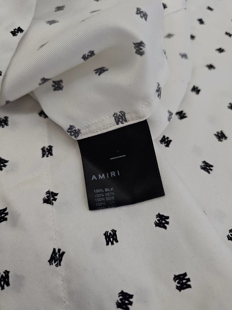 Amiri Amiri Men's Silk Short Sleeve Logo Shirt-yf Size US M / EU 48-50 / 2 - 6 Thumbnail