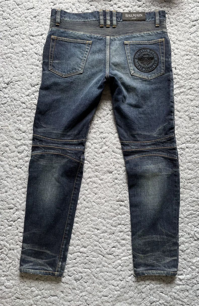 Balmain Balmain High-End Moto Denim Jeans-yf Size US 31 - 4 Thumbnail