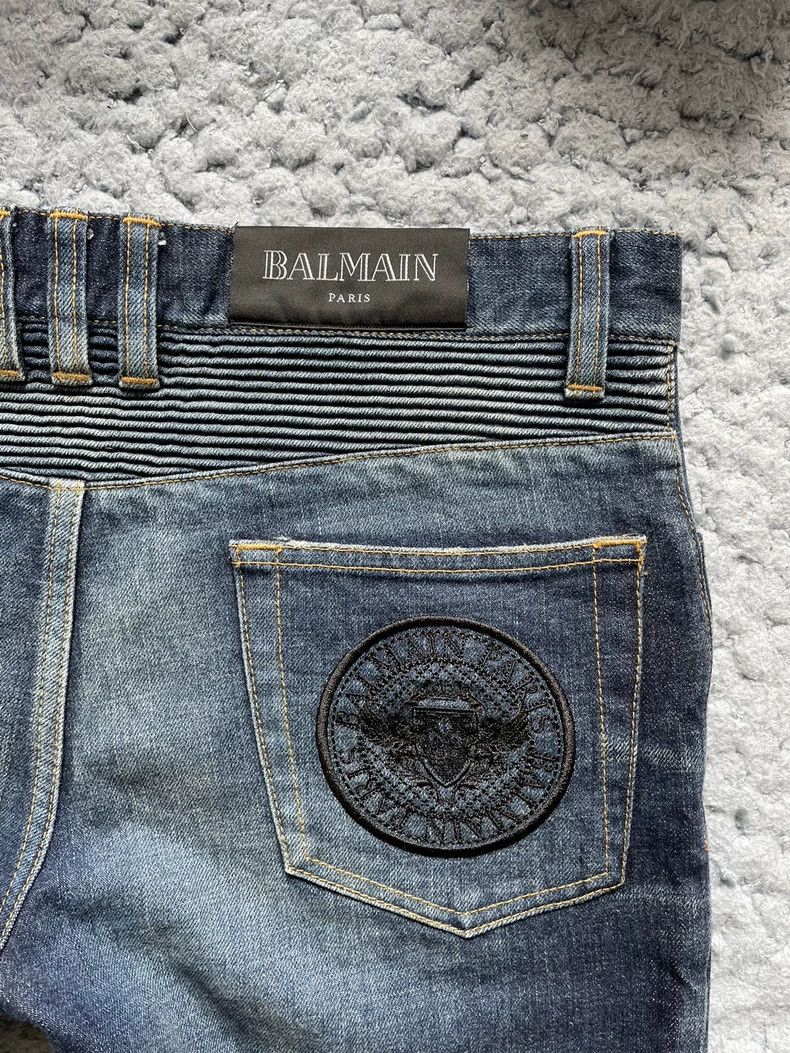 Balmain Balmain High-End Moto Denim Jeans-yf Size US 31 - 5 Thumbnail