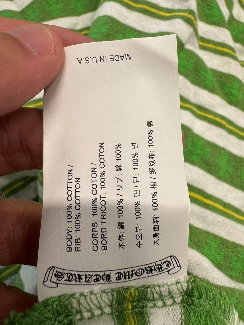 Chrome Hearts Chrome Hearts Green White Stripe T-shirt-yf Size US M / EU 48-50 / 2 - 5 Thumbnail