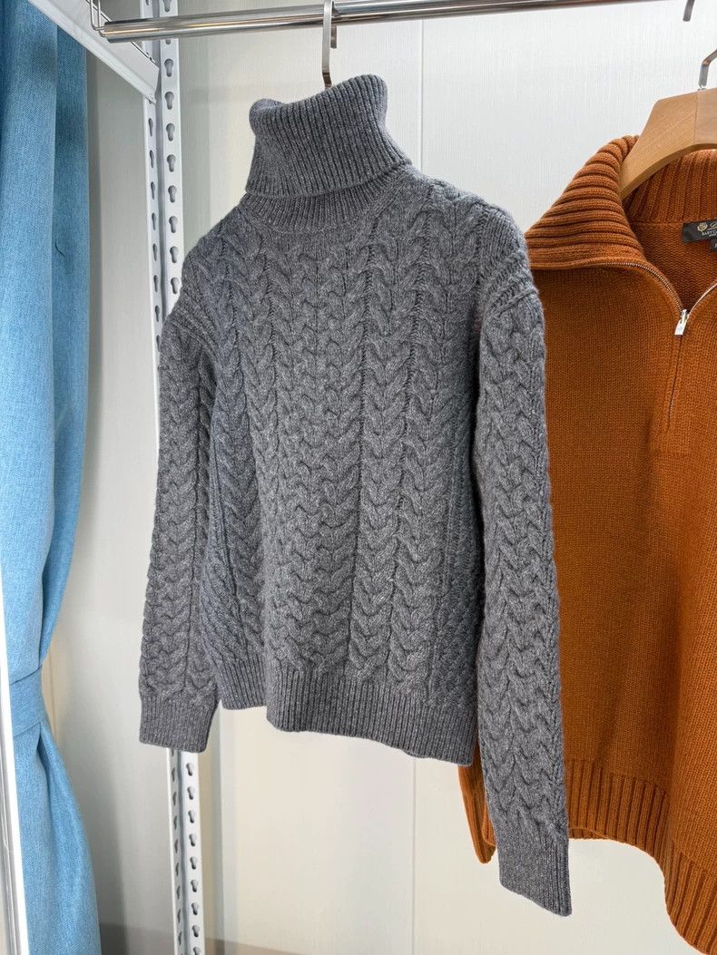 Loro Piana Loro Piana Gray Cable Knit Cashmere Sweater - dmc Size US M / EU 48-50 / 2 - 2 Thumbnail