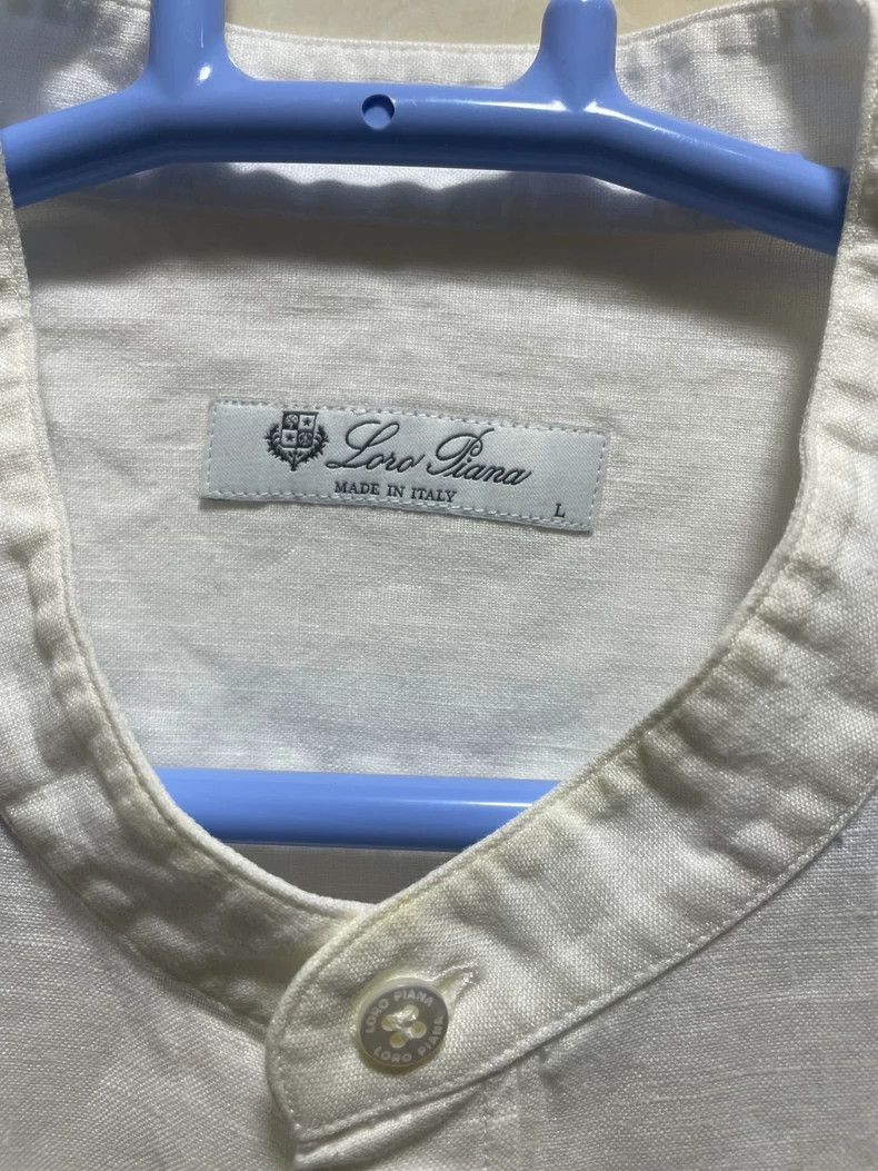 Loro Piana Loro Piana Linen Henry Collar Shirt - dmc Size US L / EU 52-54 / 3 - 3 Thumbnail
