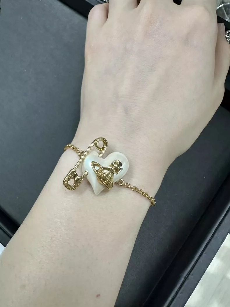 Vivienne Westwood Vivienne Westwood Heart Pin Pearl Bracelet - dmc Size ONE SIZE - 3 Thumbnail