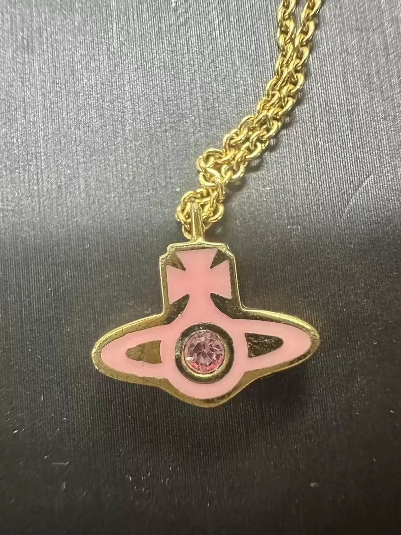 Vivienne Westwood Vivienne Westwood Pink Saturn Necklace - dmc Size ONE SIZE - 2 Thumbnail