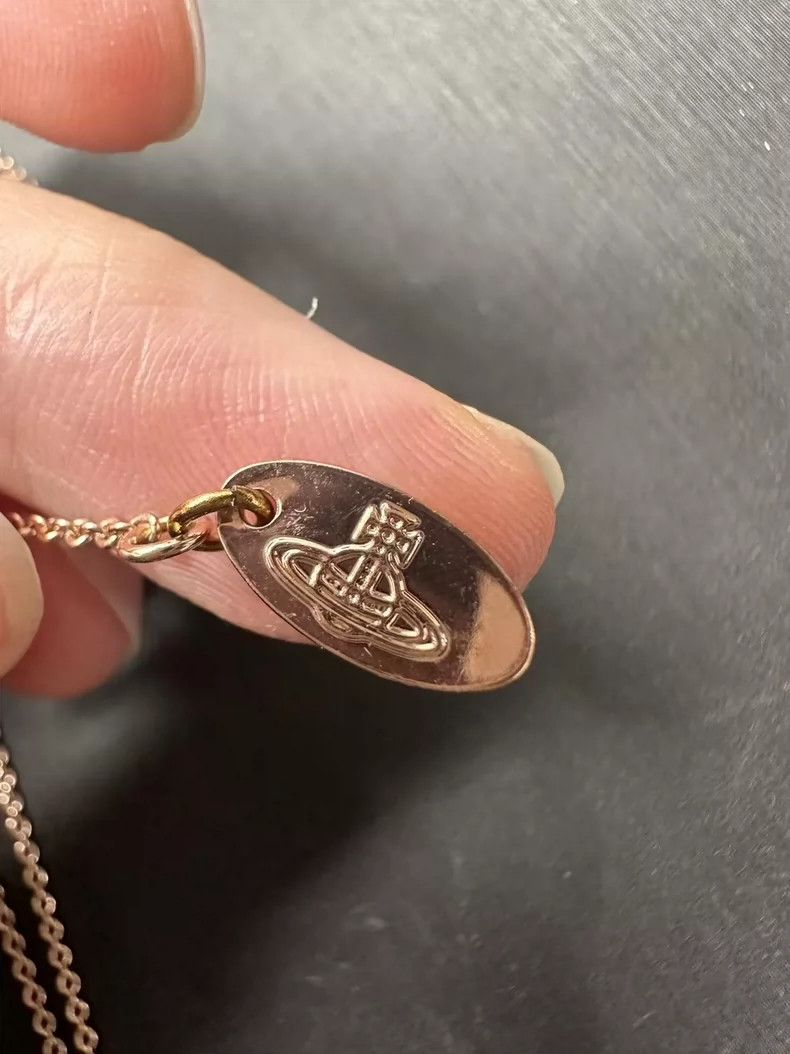 Vivienne Westwood Vivienne Westwood Rose Gold Saturn Necklace - dmc Size ONE SIZE - 5 Thumbnail