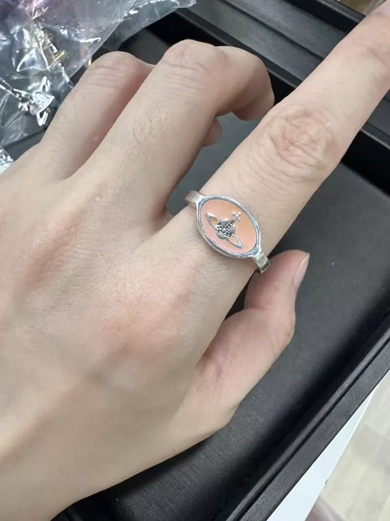Vivienne Westwood Vivienne Westwood Saturn Oval Ring - dmc Size ONE SIZE - 2 Thumbnail